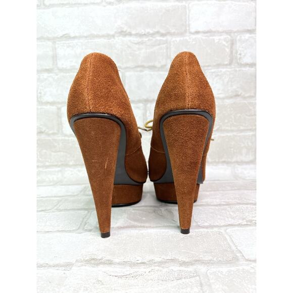 Steve Madden Brown Suede Platform Lace Up Heels - Picture 6 of 10